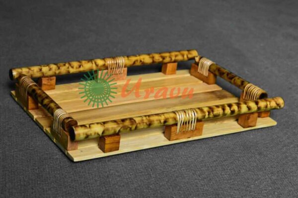 Bamboo Black Handle Tray